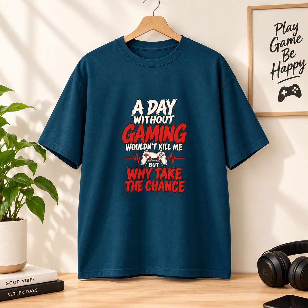 A Day Without Gaming Funny Oversized T-Shirt | Gamer Gift