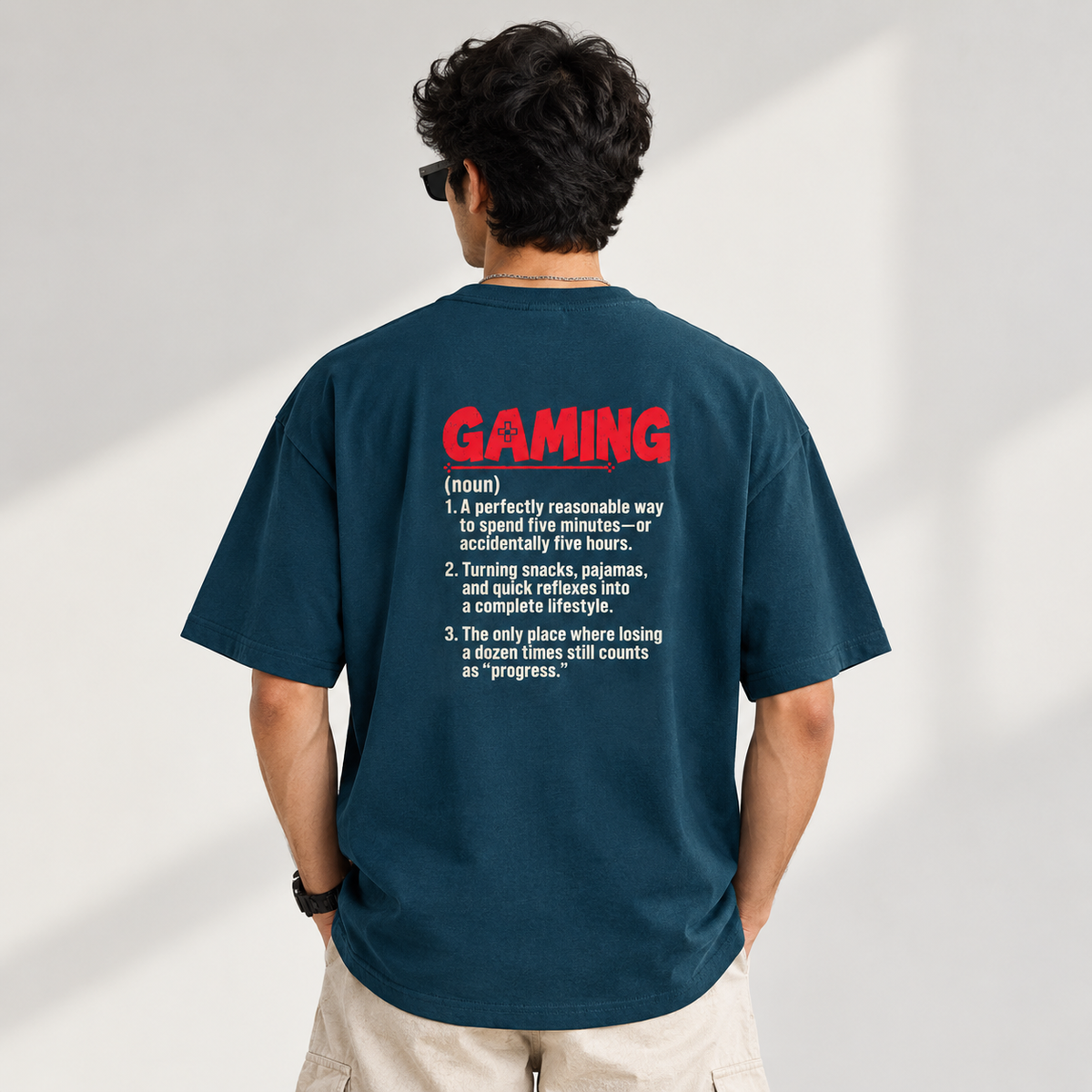 Gaming Definition Oversized T-Shirt | Funny Gamer Back Print Tee