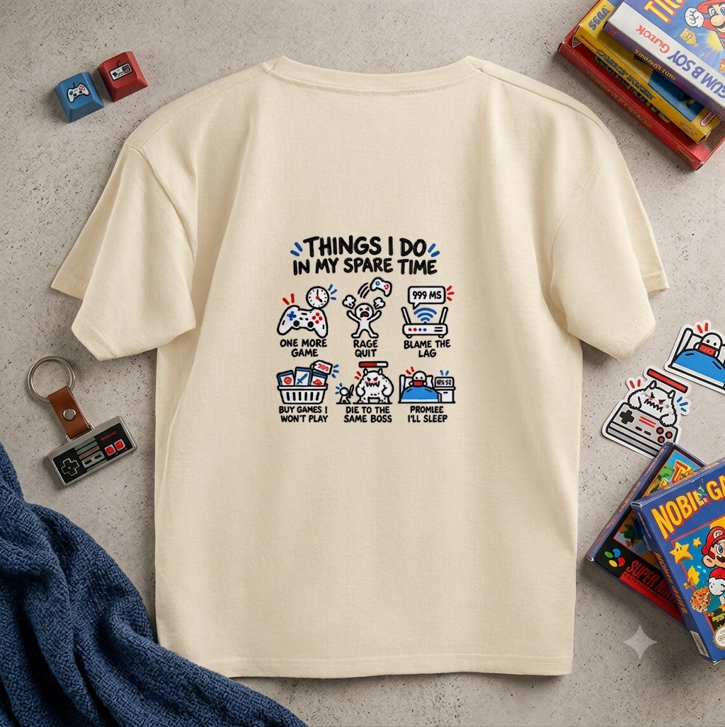 Things I Do in My Spare Time Funny Gamer Oversized T-Shirt