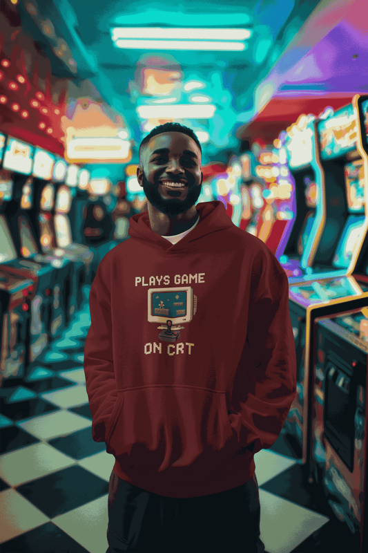 Plays Games on CRT | Retro Gamer Classic Hoodie