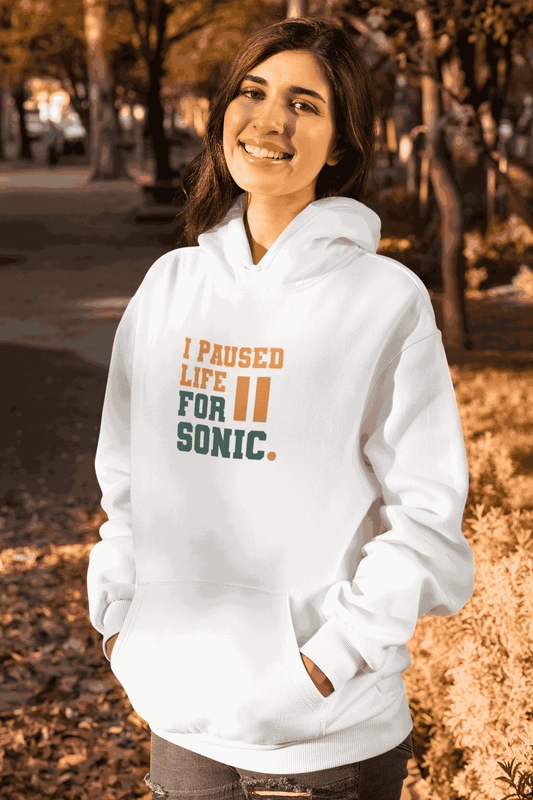 I Paused My Life for Sonic | Retro Gamer Hoodie for Hardcore Fans