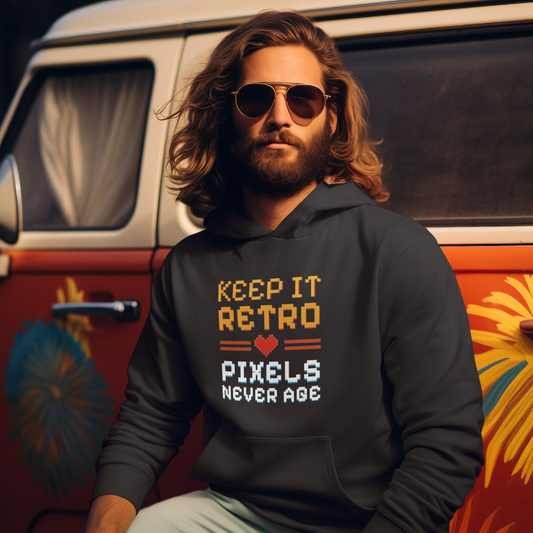 Keep It Retro – Vintage Pixel Art Aesthetic Hoodie